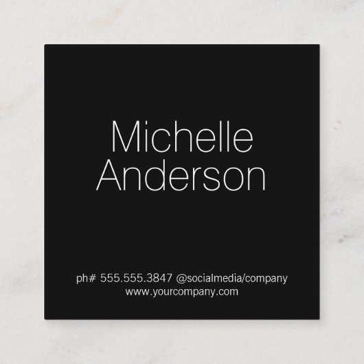 美容師はさみロゴ | ウォメンズ美しい スクエア名刺 (裏面)