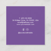 美容師はさみ理容師パープルカスタム スクエア名刺 (裏面)