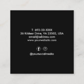 美容師はさみ理容師ブラックカスタム スクエア名刺 (裏面)