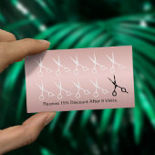 美容師はさみ箔バラ金ゴールドロイヤリティパンチ ロイヤリティカード