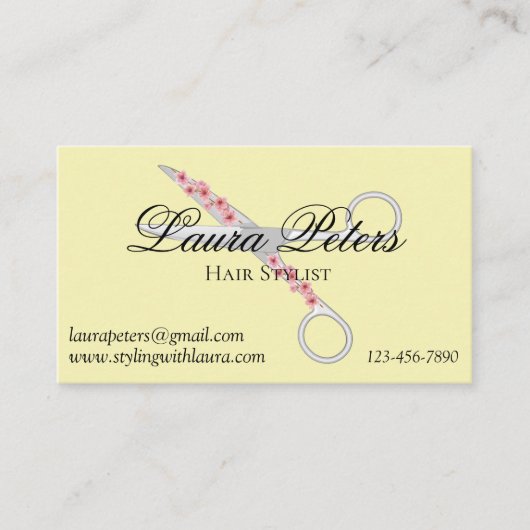美容師はさみ – モダン名刺 名刺 (正面)