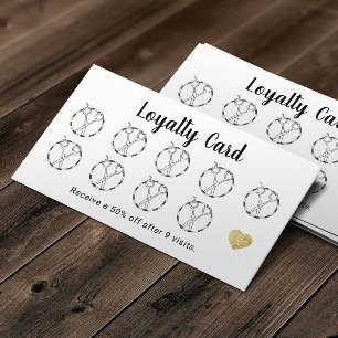 美容師はさみ&金ゴールドハートサロンロイヤリティ ロイヤリティカード