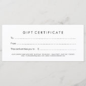 美容師はっきりしたギフト券 (裏面)