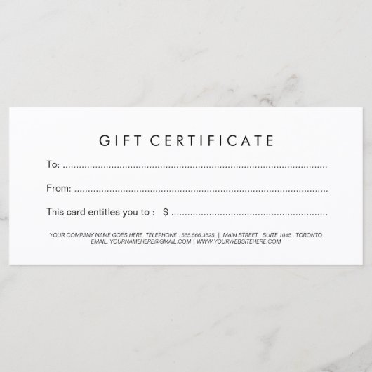 美容師はっきりしたギフト券 (裏面)