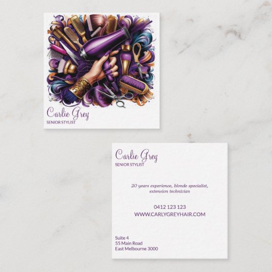 美容師はっきりしたグラフィティスタイルサロン事業 コーリングカード (正面/裏面)