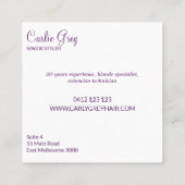 美容師はっきりしたグラフィティスタイルサロン事業 コーリングカード (裏面)