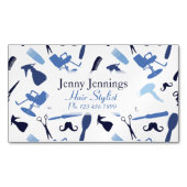 美容師はパターンに用具を使います マグネット名刺 (正面)