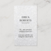 美容師はモダンな銀製のサロンを切りましたり及び曲げます 名刺 (裏面)