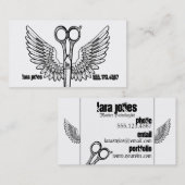 美容師は翼の入れ墨のレトロのcosmoを切ります 名刺 (正面/裏面)