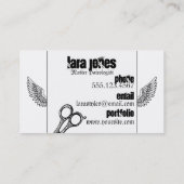 美容師は翼の入れ墨のレトロのcosmoを切ります 名刺 (裏面)