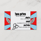 美容師は翼の入れ墨のレトロのcosmoを切ります 名刺 (裏面)