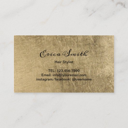 美容師は贅沢な金ゴールドのロイヤリティの穿孔器を切ります ロイヤリティカード (裏面)