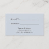 美容師ほこりっぽい青いフローラサロン紹介 紹介カード (裏面)