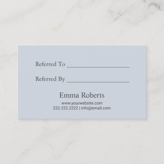 美容師ほこりっぽい青いフローラサロン紹介 紹介カード (裏面)