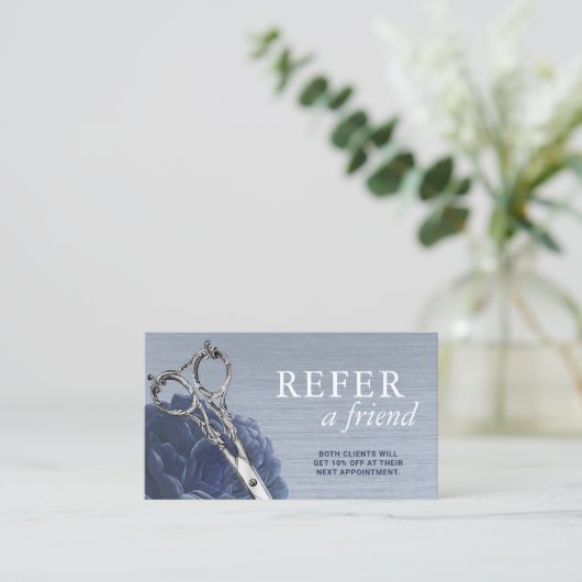 美容師ほこりっぽい青いフローラサロン紹介 紹介カード (スタンド正面)