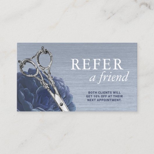 美容師ほこりっぽい青いフローラサロン紹介 紹介カード (正面)