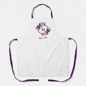 美容師または化粧アーティスト紫フローラ エプロン (正面)