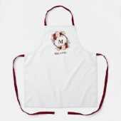 美容師または化粧アーティストBurgundyフローラ エプロン (正面)