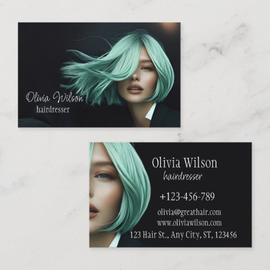 美容師または美しいアーティストモダンの名刺 名刺 (正面/裏面)