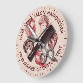 美容師または美しいサロン美容師名 ラージ壁時計 (傾斜)