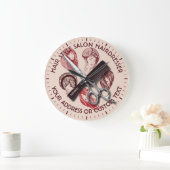 美容師または美しいサロン美容師名 ラージ壁時計 (ホーム)