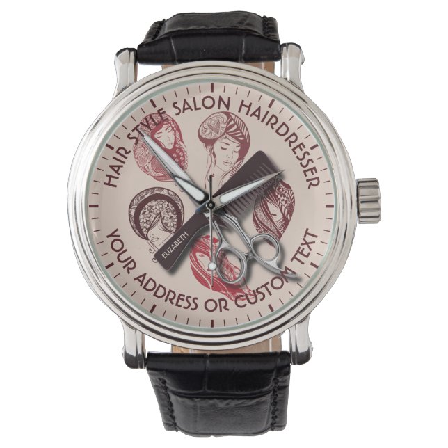 美容師または美しいサロン美容師名 腕時計 (正面)