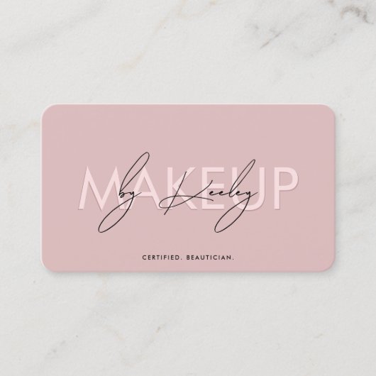 美容師まつげのメイクアップアーティストピンク美学 名刺 (正面)