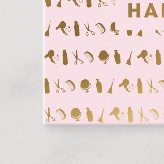 美容師アイコン |シックモダンピンクゴールドフォイル スクエア名刺