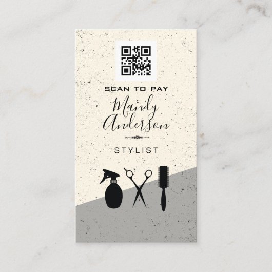 美容師アイコン | QRコード 名刺 (正面)