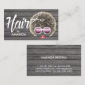 美容師アフリカンアメリカン天然毛材 名刺 (正面/裏面)