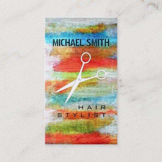美容師アポイントメントカラフルウモダンッド#20 予約カード (正面)