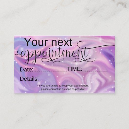 美容師アポイントメントカード 名刺 (正面)