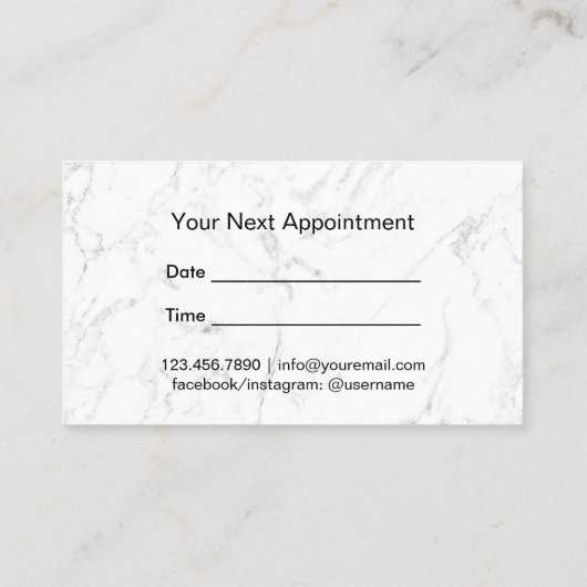 美容師アポイントメントクラススクリプトダークマーブル 予約カード (裏面)