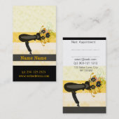 美容師アポイントメントゴールデン花模様乾燥機 予約カード (正面/裏面)