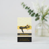 美容師アポイントメントゴールデン花模様乾燥機 予約カード (スタンド正面)