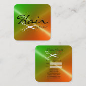 美容師アポイントメントステンレスメタルルック 予約カード (正面/裏面)