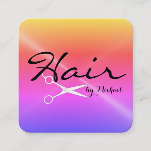 美容師アポイントメントステンレスメタルルック#2 予約カード (正面)