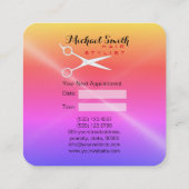 美容師アポイントメントステンレスメタルルック#2 予約カード (裏面)