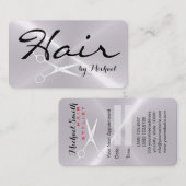 美容師アポイントメントステンレス鋼金属 予約カード (正面/裏面)