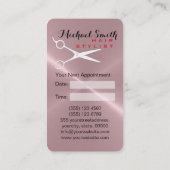 美容師アポイントメントステンレス鋼金属#2 予約カード (裏面)