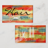 美容師アポイントメントモダンウカラフルッド#2 予約カード (正面/裏面)