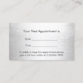 美容師アポイントメントモダンブラックメタル 予約カード (裏面)