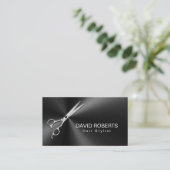 美容師アポイントメントモダンブラックメタル 予約カード (スタンド正面)