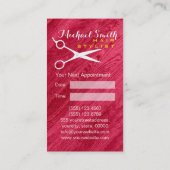 美容師アポイントメントモダンレッドウッドグレイン 予約カード (裏面)