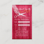 美容師アポイントメントモダンレッドウッドグレイン#2 予約カード (裏面)