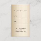 美容師アポイントメントモダン金ゴールド&レッドサロン 予約カード (裏面)