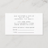 美容師アポイントメントリマインダーと名刺 名刺 (裏面)