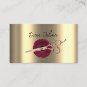 美容師アポイントメントリマインダーブラックマーブル 名刺 (正面)