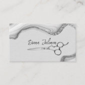 美容師アポイントメントリマインダーブラックマーブル 名刺 (正面)