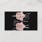 美容師アポイントメントリマインダーブラックマーブル 名刺 (正面)